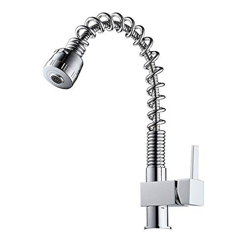 Robinet d'eau chaude et froide pour évier de cuisine avec ressort