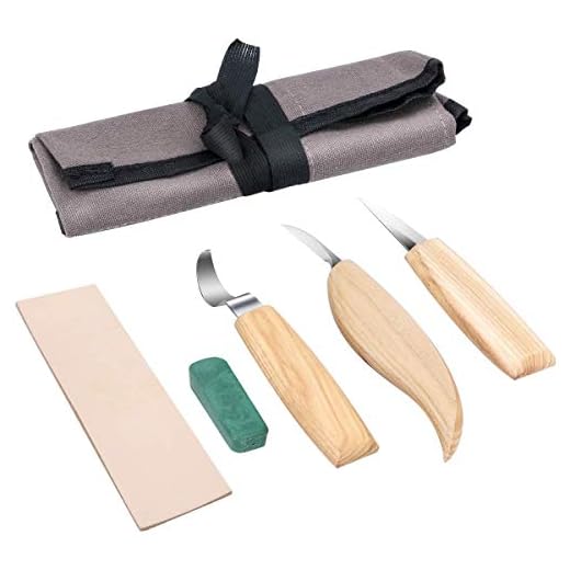 Allnice Wood Carving Tools 5 in 1 Carving Set Wood Carving Kit- Includes Carving Hook Knife, Whittling Knife, Chip Carving Knife, Carving Knife Sharpener for Beginners and Professional