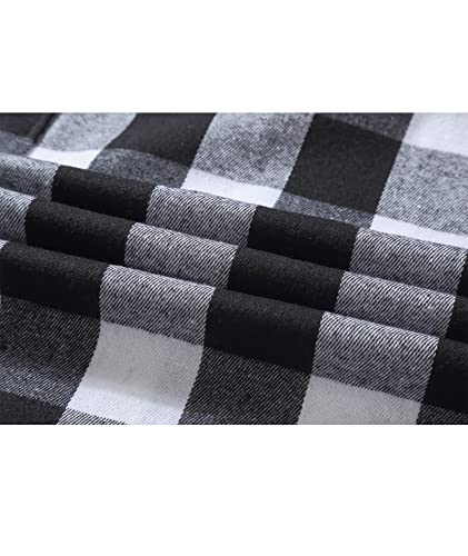 Image of SCODI Mens Flannel Hoodie Shirt Casual Button Down Plaid Long Sleeve Shirts