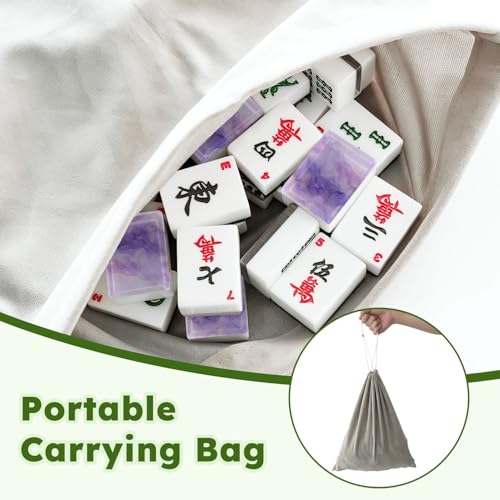 Set de fichas Mahjong americano acrílico tamaño grande 166 piezas miniatura 5