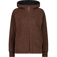 CMP - Giacca da donna in Wooltech con cappuccio fisso, Malto Mel., 50