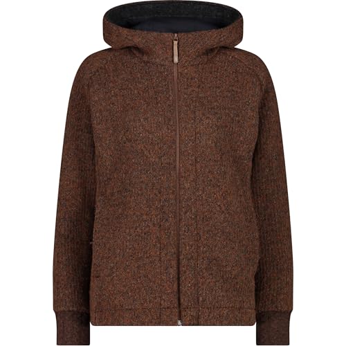 Wooltech CMP - Giacca da donna in Wooltech con cappuccio fisso, Malto Mel., 42