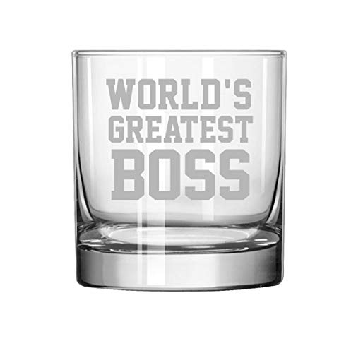 MIP Brand 11 oz Rocks Whiskey Highball Glass Worlds Greatest Boss