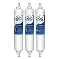 AQUA CREST GXRTQR Inline Water Filter, NSF Certified, Carbon Block Media Ensures 99% Chlorine Reduction, Replacement for GE® GXRTQR, GXRTQ System, 3 Filters (Package may vary)