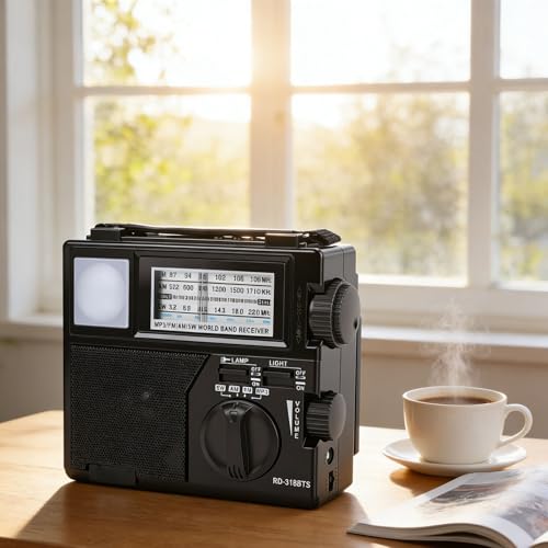 Radio portátil solar VBESTLIFE AM FM SW con Bluetooth miniatura 6