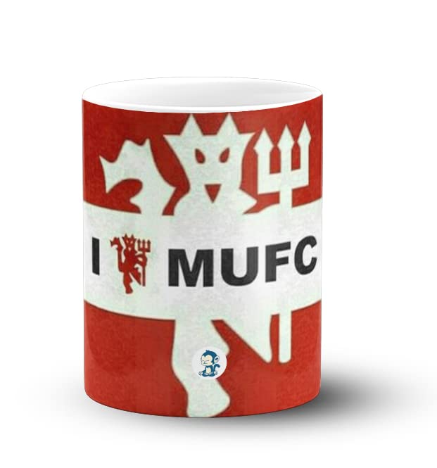 i Love MUFC Printed White Mug with Print | Man United Coffee Mug 11oz | Milk Mug This Mug is Microwave and Dishwasher Safe 330ml | MUG-137