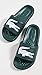 Lacoste Men's Croco Slide, Dark Green/White, 13