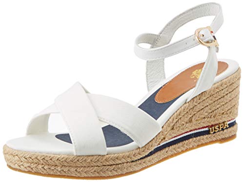 US Polo Association Madelyn Rope, Sandales Bride arrière Femme, Blanc (Whi 001), 37 EU