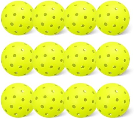 Amazon Basics Outdoor Pickleball Balls, USAPA Approved, Yellow, 12-Pack