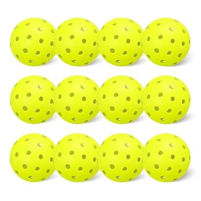 Amazon Basics Outdoor Pickleball Balls, USAPA Approved for Tournament Play, Durable Construction, Balanced and Consistent Performance, Yellow, 12-Pack