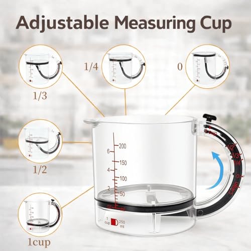 Vaso medidor ajustable 4 en 1 con raspador base miniatura 4