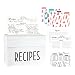 White Farmhouse 4x6 Wood Recipe Box with Cards and Dividers Gift Set | 75 White Double Sided 4x6 Recipe Cards & 8 Dividers | Great Gift for Mom Women Wedding Bridal Shower