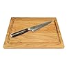 Kai Shun Set Tim Mälzer | TDM-1722 universeel mes met gekartelde rand | + groot keukenbord 30×22 cm (eiken) + premium…