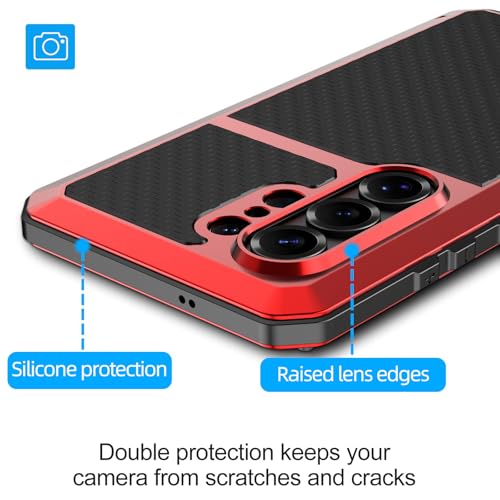 Coque robuste Galaxy S26 Ultra métal rouge bouclier antichoc
