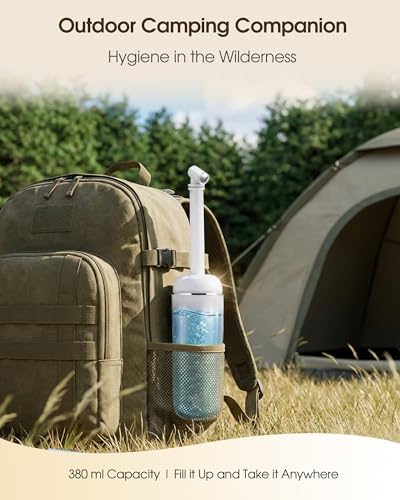 Image of Portable Bidet for Travel & Camping - Manual Squeeze Peri Bottle Handheld | 3 Leak-Proof Seals | BPA-Free | Feminine Hygiene Care Postpartum | Extendable Sprayer with Nozzle for Men&Women-White
