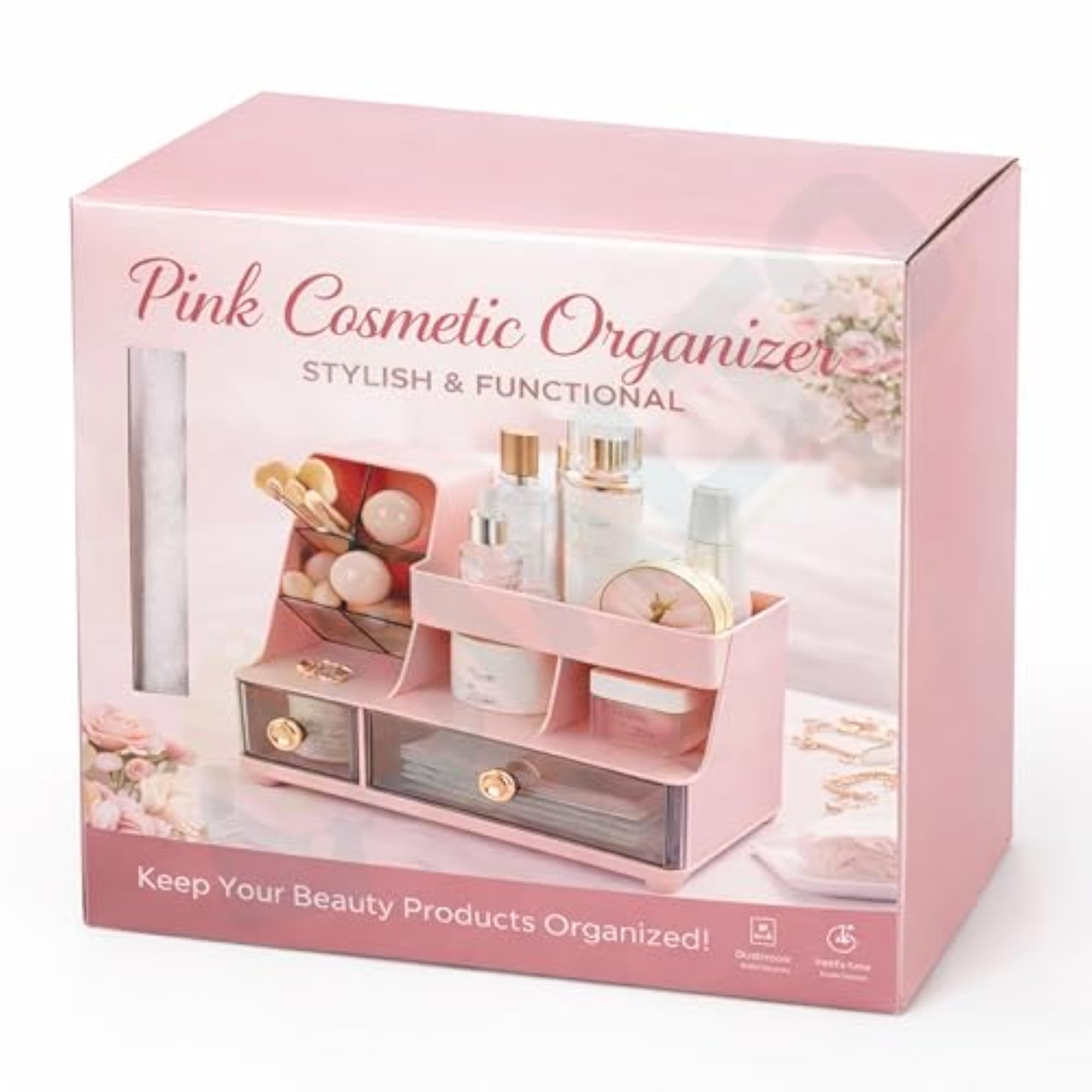 Bathroom Cosmetic Organizer, Multi Compartment Storage Box