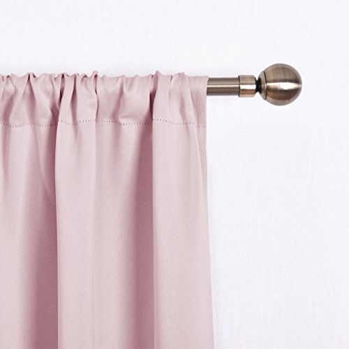 Nicetown Thermal Insulated Blackout Curtain - Tie Up Shade For Baby's Window For Bedroom (Lavender/Baby Pink, Rod Pocket Panel, 46 Inches W X 63 Inches L) #TOP4