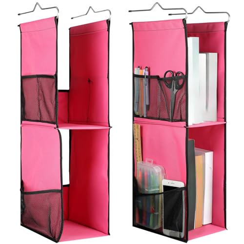 Chapou 1 PC Hanging Locker Organizer 2 Layer Shelves, Rose Red by Chapou - Used condition - US$21.88