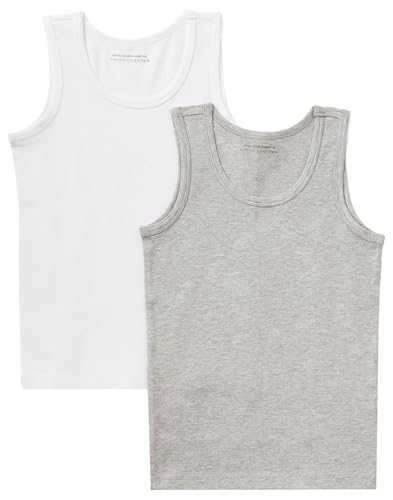 United Colors of Benetton Set 2 Canotte 3OP80H014 Canottiera, Grigio Melange e Bianco 501, XL Bambino