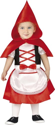 FIESTAS GUIRCA | Disfraz de Caperucita Roja Toddler (2-3 Años) - Capa, Capucha y Vestido - Disfraces de Cuentos y Hadas para Halloween, Carnaval y Fiestas Infantiles - Ideal para Niñas - Rojo y Blanco