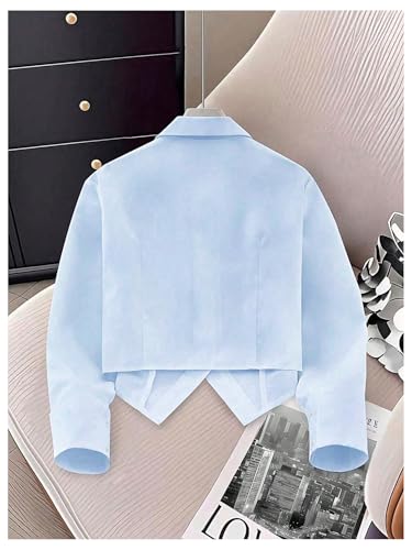 Image of SOLY HUX Women's Striped Print Button Down College Shirts Long Sleeve Tie Blouse Tops Preppy Clothes