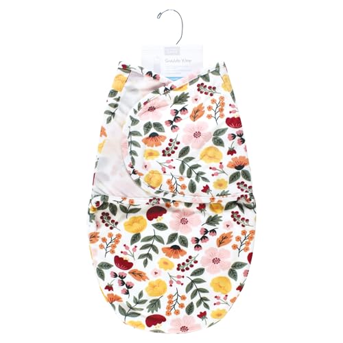 Image of Hudson Baby Infant Girl Plush Faux Fur Swaddle Wrap, Fall Botanical, 0-3 Months