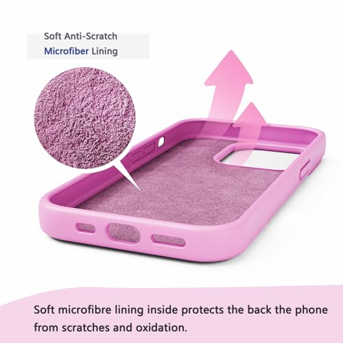 Image of iPhone 16 Pro Max Case Silicone,Soft Microfiber Lining(Plum Pink)