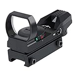 mirino red dot amazon Costruito in lega di alluminio con lavorazione anodizzata nera opaca. Design leggero e compatto, resistente all'acqua e agli urti. Lenti con rivestimento riflettente antiriflesso che offrono una buona chiarezza ottica.