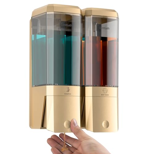Shampoo and Conditioner Dispenser,Shower Dispenser 2 Chamber No Drill Shampoo