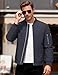 MAGCOMSEN Mens Bomber Jackets Quilted Windbreaker Jackets Fall Fashion Winter Varsity Jacket with Multi-Pocket Zipper Thermal Golf Jacket Dark Grey, S