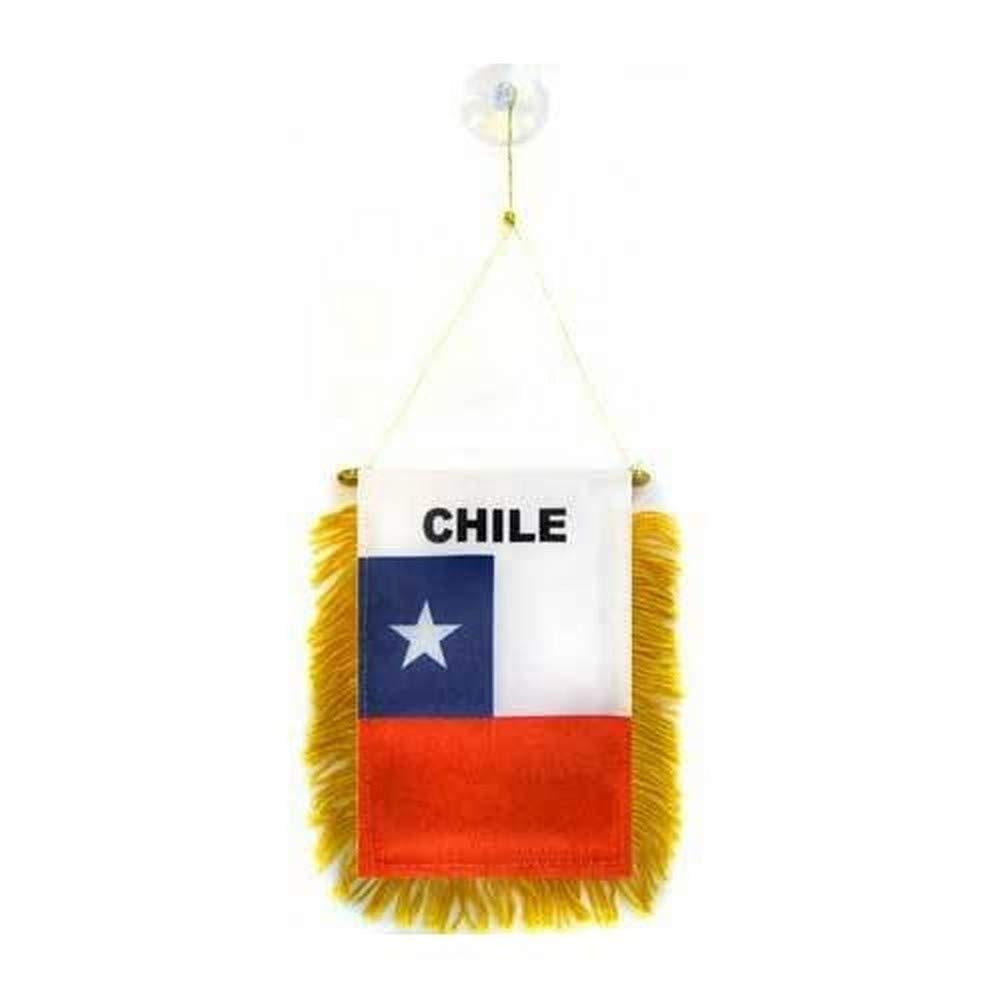 AZ FLAG Chile Car Flag 4x6 in Chilean 100D Polyester Suction Cup