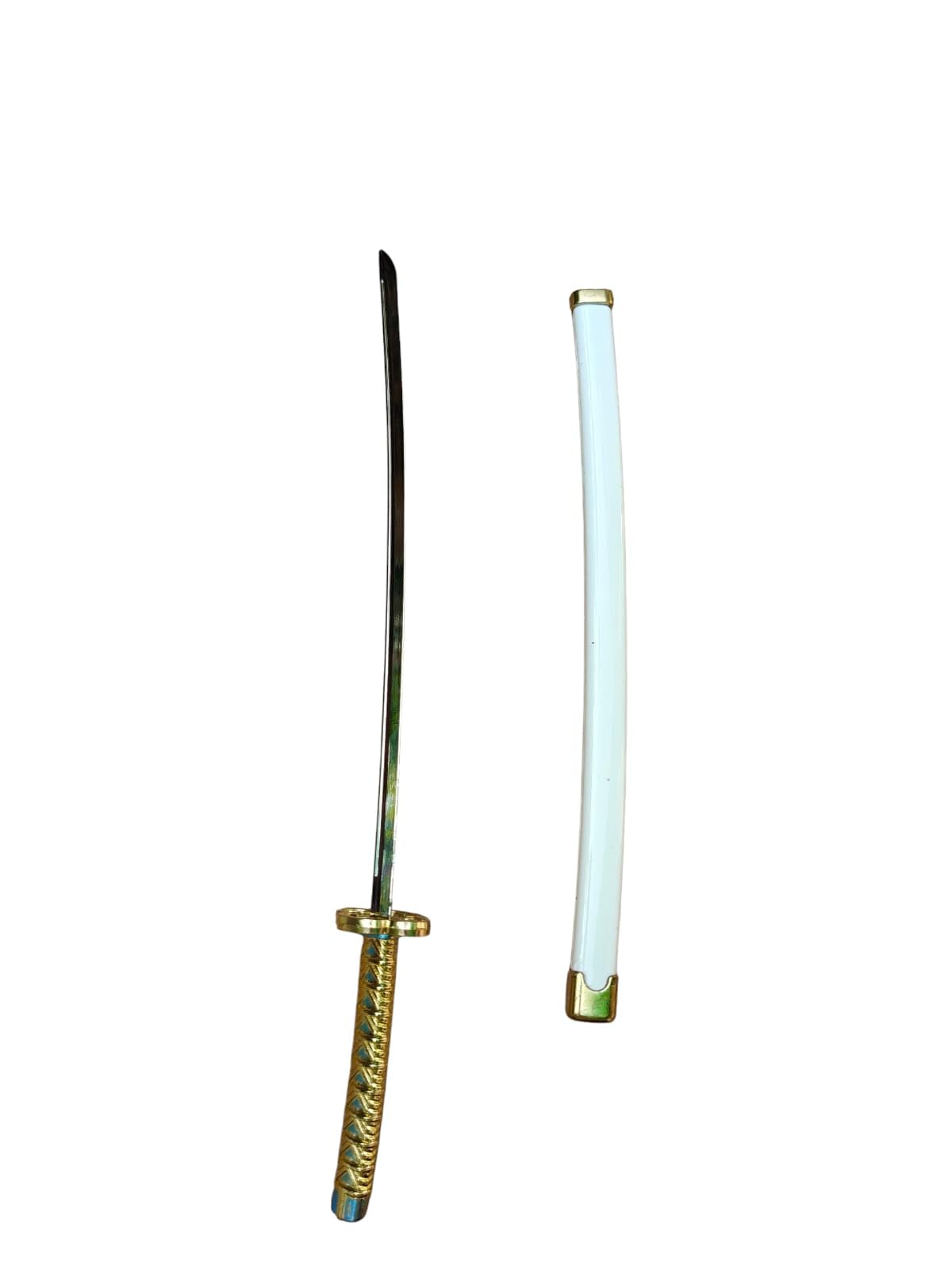 firmus Decorative Sword Keychain with Sheath, White and Gold, Miniature Samurai Style Accessory(6 INCH)-picture-53