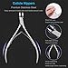 Pingispower 9-Piece Cuticle Tool Set, Professional Manicure & Pedicure Kit with Stainless Steel Cuticle Nippers, Trimmer, Pusher, Nail File and Buffer for Toenail & Fingernail Care at Home Salon