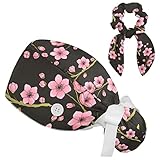 Scrub Caps Women Nursing Hats with Buttons Adjustable...