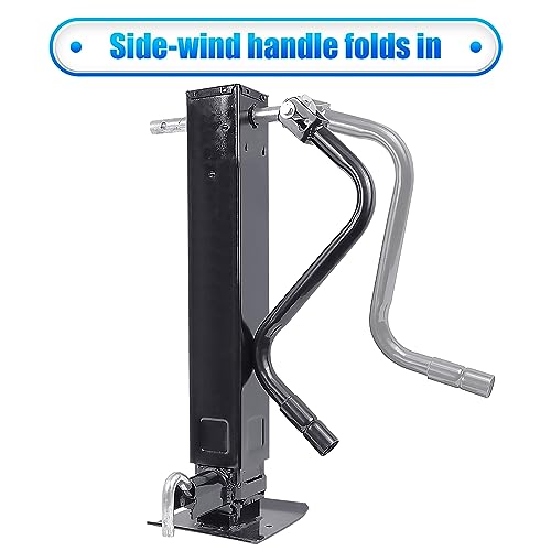 Heavy Duty Weld Square Tube Trailer Jack - 12.5\" Lift 13.5\" Drop Leg Travel Capacity 12000 LBS (12000lbs Front Pull pin)