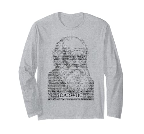 Charles Darwin Origen De Las Especies Libro De Texto Retrato Ciencia Manga Larga