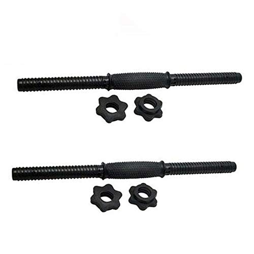 TOOGOO 17.7 Inch Dumbbell Bar,1 Pair of Adjustable Dumbbell Bars, Threaded Dumbbell Handle Set,Weight Lifting Dumbbell Bars Black, for Home Gym Fitness Exercise