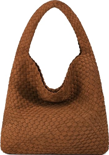Image of Queenoris Fashion Hobo Bags for Women Top-handle Shoulder Bag Vegan Leather Purses Soft Summer Tote Bag | WOVEN