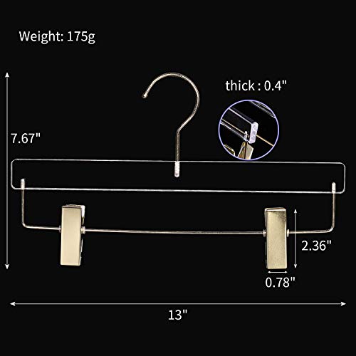 Acrylic Hangers Clear And Gold Hangers With Gold Hooks Heavy Duty Premium Quality Clear Acrylic Clothes Hangers Pants Hangers With Clips 10 Pcs #TOP6