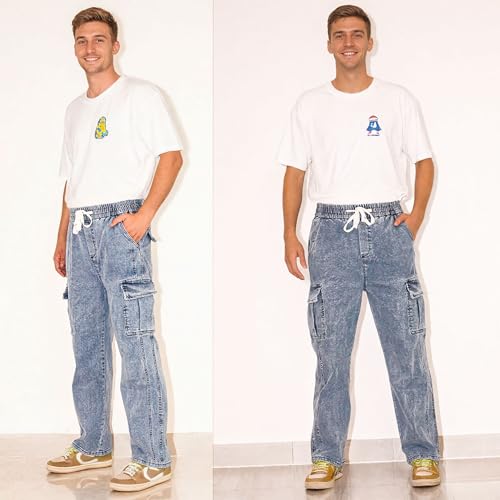 Men's Hiking Pants Cargo Jeans for Hiking, Fishing, Tactical, Jogger - Multi-Pocket Denim Work Pants2
