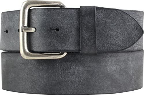 BELTINGER Gürtel aus weichem Vollrindleder Used-Look 5 cm | Jeans-Gürtel mit massiver Gürtelschnalle für Herren 50mm | Ledergürtel Vintage-Look | Schwarz 130cm