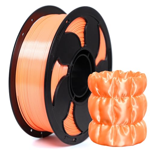 Image of Silk Sweet Orange PLA 1.75mm 1kg Shiny Smooth Gloss 3D Filament FDM AMS | Light Color High gloss Silk finish Smooth metallic Sweet Orange Low warping 1kg spools 2.2lbs surface for Printer Bambu Ender