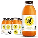 Just Ice Tea Organic Iced Tea, 16 Fl Oz Glass Bottles (Half Tea & Half Lemonade, Pack of 12)