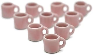 10 Pink Coffee Mug Tea Cup Dollhouse Miniatures Food Kitchen
