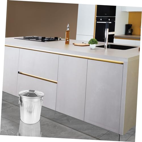 Caneca de basura rectangular de metal Happyyami con tapa miniatura 5