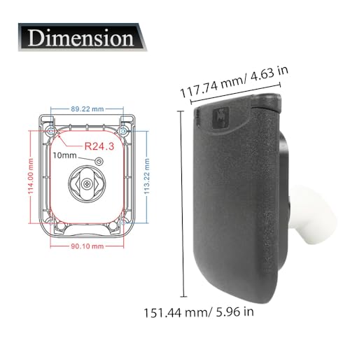 Image of Riloer RV Square Gravity Water Inlet, ABS RV Fresh Water Locking Cap Gravity Water Inlet with Bayonet Style Cap and Magnetic Attraction (Black /White)
