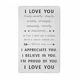 Laluminter To My Love Engraved Wallet Card Inserts - Mini Love Notes Gifts for Husband Boyfriend Men Women Him Her Wife Girlfriend - I Love You Anniversary Valentines Christmas Cards