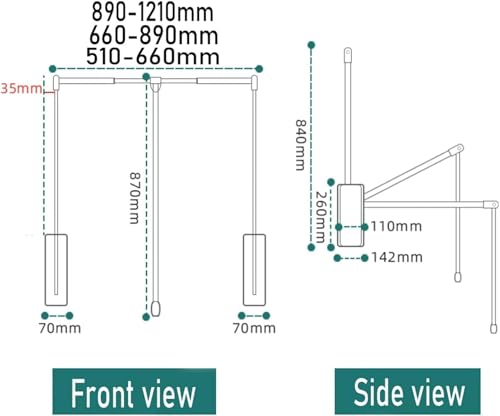 Cintre réglable et robuste latéral pour optimiser un placard haut sans effort - 3