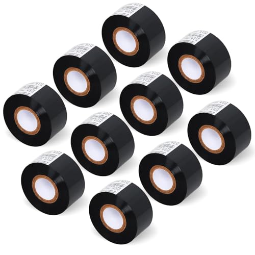 Image of 30mm X 100 mtr Expiry Batch Printing Machine date coder batch coding machine hot stamping ribbon stamp coding foil black (pack-10pcs)