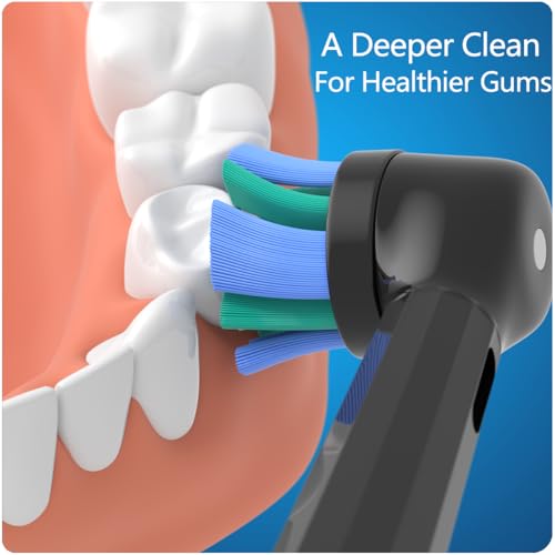 Image of 8 Pack Replacement Toothbrush Heads Compatible with Oral B iO, Brush Heads for Oral-B iO 2 /3 /4 /5 /6 /7 /8 /9 /10 /7G Series, with Covers, Black